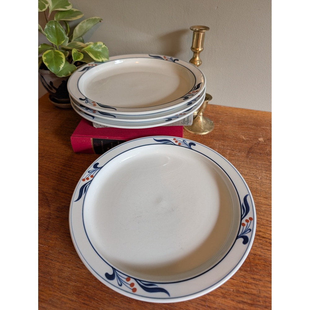 Dansk Bistro Maribo Blue Dinner Plates Set of 4 Niels Refsgaard 10.25in